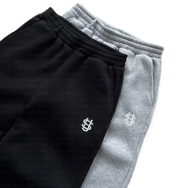 Pantalon de survêtement Y2K unisexe – Large et décontracté, brodé, jambe ouverte avec poches 1