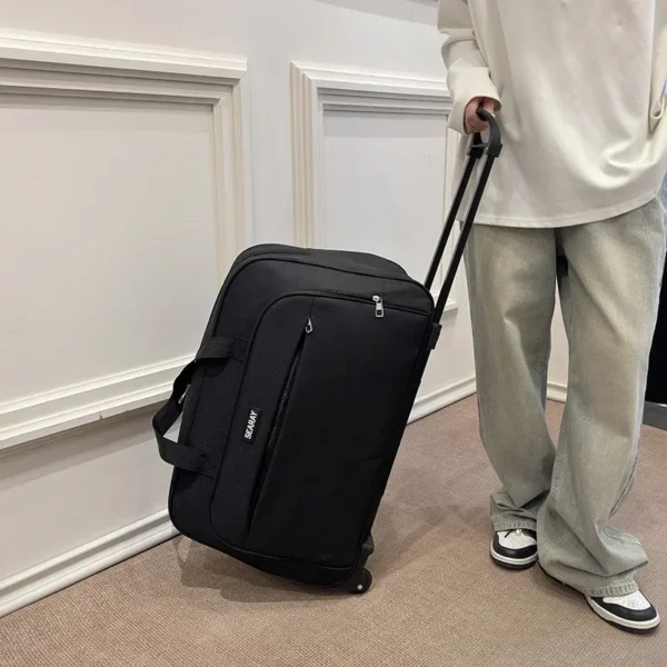 Sac à bagages roulant, sac de voyage de grande capacité, valise à roulettes à courte course d'affaires, sac à bagages d'embarquement avec roulettes 2