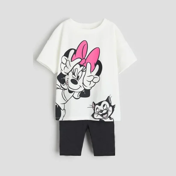 Ensemble Disney 2 pièces été fille – T-shirt à manches courtes et short 4