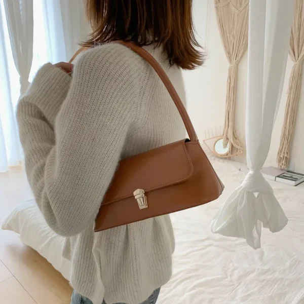 Sacs à bandoulière de marque de luxe pour femmes, Design de mode sous les bras, sac à bandoulière, sac à main et bourses de couleur unie, 2024 4