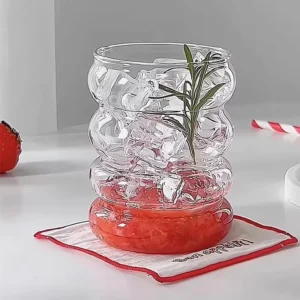 Tasse en Verre Transparent 350 ml – Design Chenille Résistante à la Chaleur 2