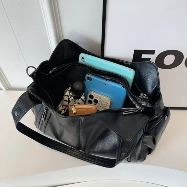 Sacs à bandoulière à compartiment intérieur souple 2025, sacs de couleurs contrastées de haute qualité pour femmes, sacs à main en Pu à fermeture éclair à la mode 5