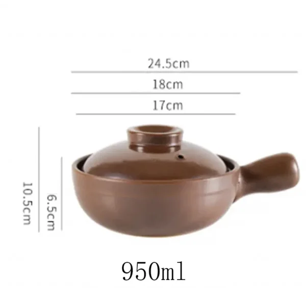 Marmite en Argile Chinoise – 650 ml & 900 ml avec Poignée 6