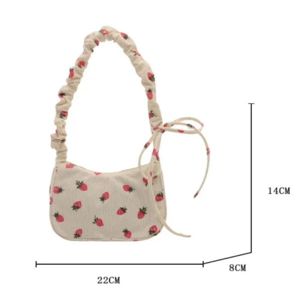 Sac à main en velours côtelé pour femme, petit fourre-tout imprimé Harvey mignon, design demi-lune, cuillère à soupe, sac à main grill, mini sacs initiés 6