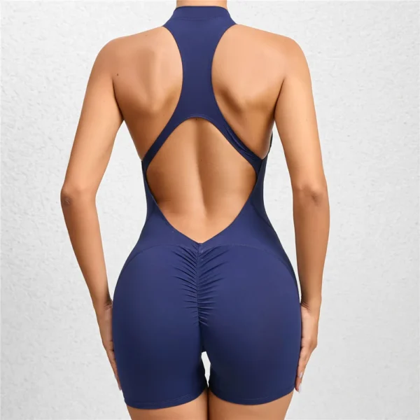 Combinaison sport femme 2025 – Une pièce décolleté V, legging scrunch, yoga, fitness et gym 3