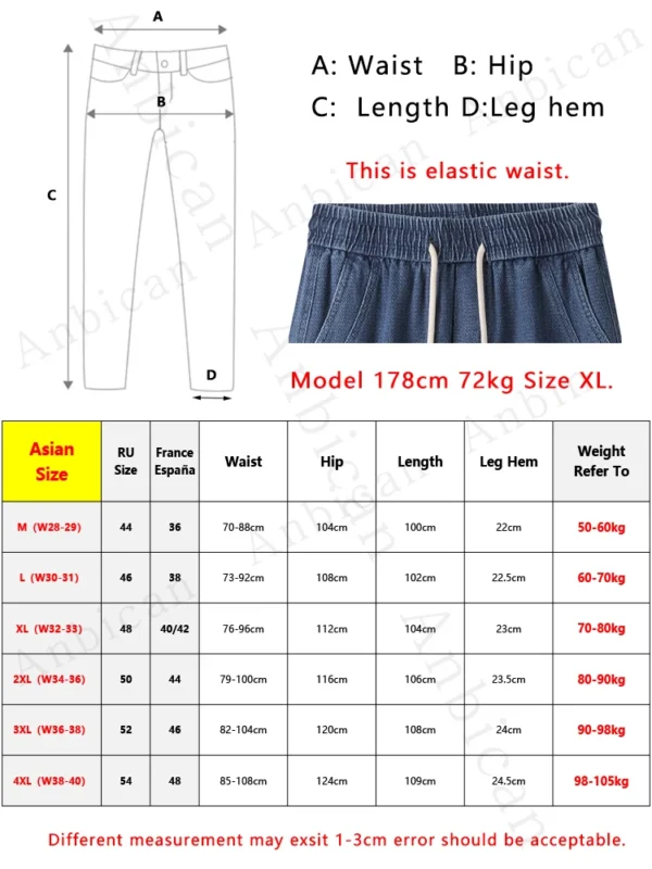 Jean Baggy Homme – Style Coréen à Taille Élastique – 4 Poches 6