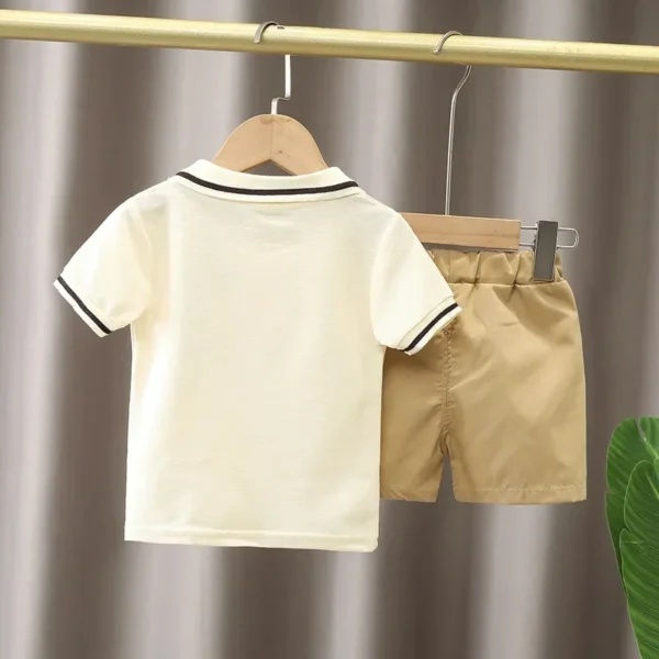Ensemble été mère-enfant garçon – T-shirt manches courtes et short en coton 3