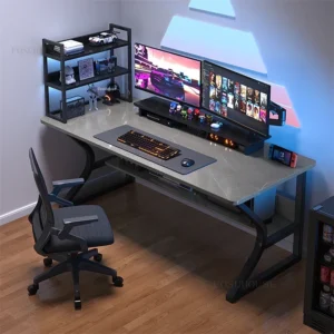 Bureaux d'ordinateur de bureau simples, établi de chambre à coucher, Tables de jeu, mobilier de bureau, bureau d'écriture et ensemble de chaises DM 1