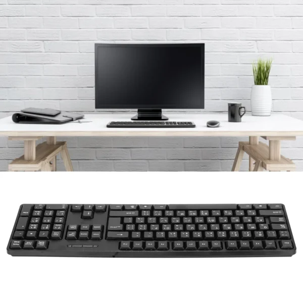 Clavier mécanique ergonomique filaire USB – Bilingue arabe/anglais, durable pour PC et ordinateur portable 3