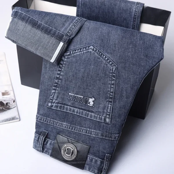 Pantalon en denim à jambe droite pour homme, jean fin, coupe élastique, été, 2024 6