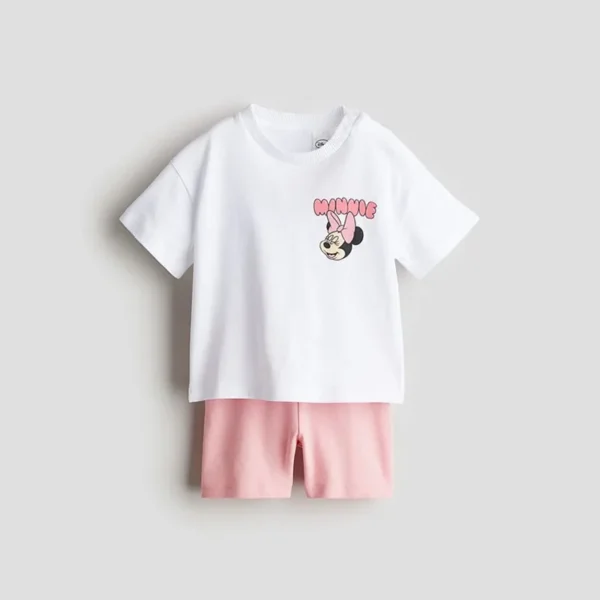 Ensemble Disney 2 pièces été fille – T-shirt à manches courtes et short 3