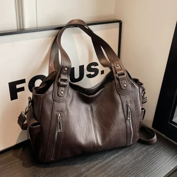 Sacs à bandoulière à compartiment intérieur souple 2025, sacs de couleurs contrastées de haute qualité pour femmes, sacs à main en Pu à fermeture éclair à la mode 1