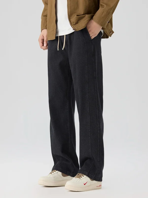 Jean Baggy Homme – Style Coréen à Taille Élastique – 4 Poches 5