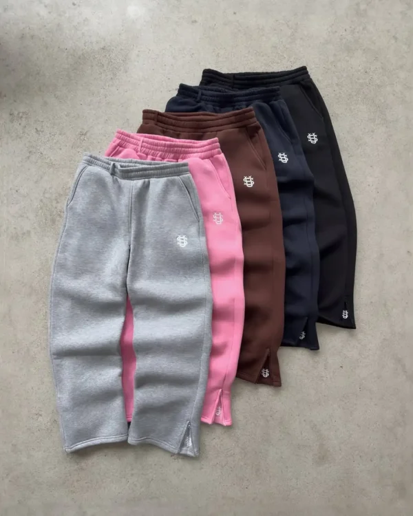 Pantalon de survêtement Y2K unisexe – Large et décontracté, brodé, jambe ouverte avec poches 2