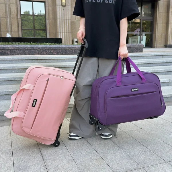 Sac à bagages roulant, sac de voyage de grande capacité, valise à roulettes à courte course d'affaires, sac à bagages d'embarquement avec roulettes 1