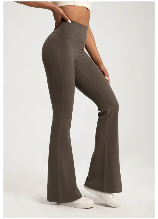 Pantalon femme taille haute évasé – Gainant, push-up hanches, yoga, fitness & course 3