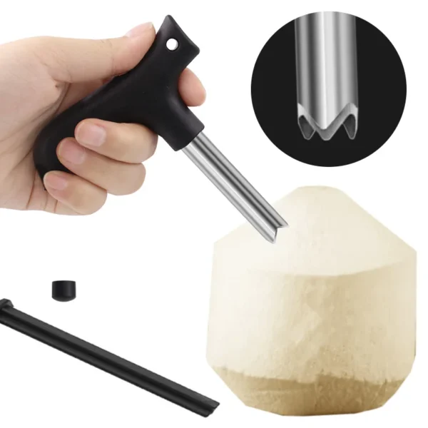 Ouvre-Noix de Coco en Acier Inoxydable – Couteau de Perçage & Coupe Trou 2