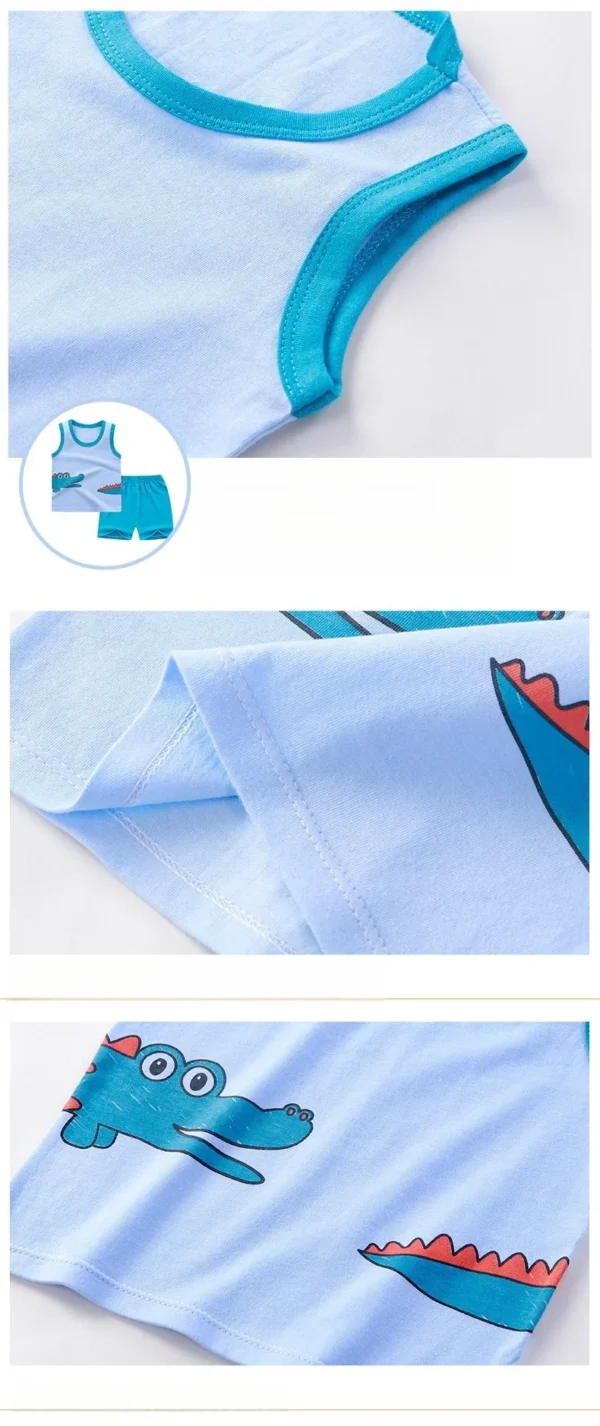 Ensemble été bébé garçon 2 pièces – T-shirt manches courtes et short en coton 4