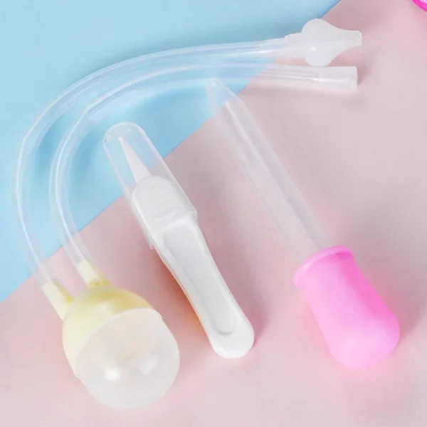Aspirateur nasal bébé 3 pièces – Nettoyeur de nez et compte-gouttes 4