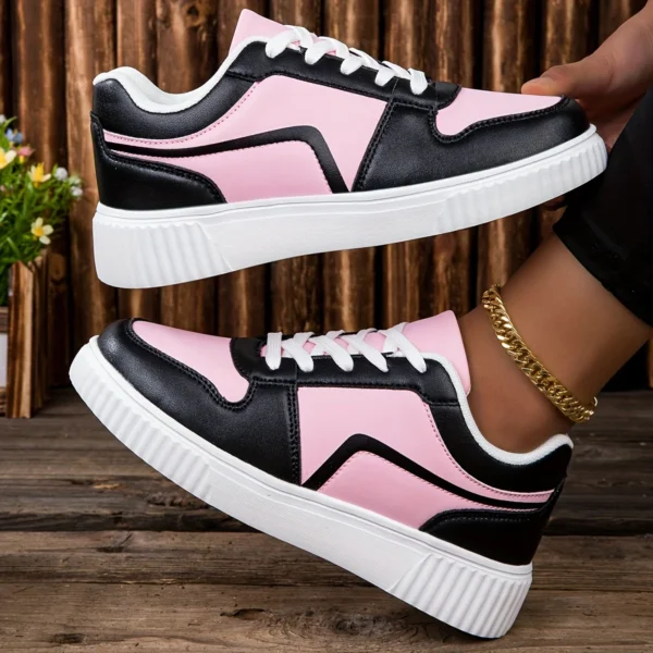 Chaussures femme légères et décontractées – Style mode à rayures, semelle à lacets et intérieur confort 2