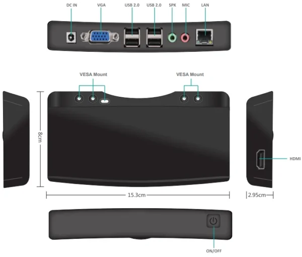 Mini PC client léger FL120N – Linux ARM RDP 7.1, station de bureau à distance 6
