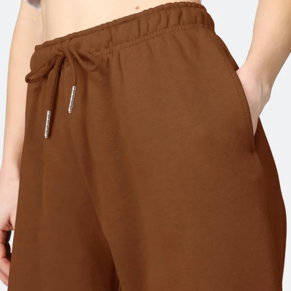 Pantalon jogger femme taille haute – Décontracté, jambe large, streetwear couleur unie 4