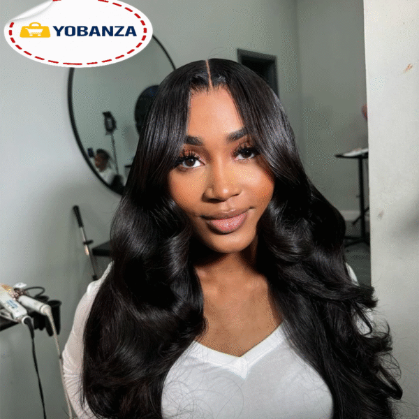 Phashion Kim K 2x6 suisse réel Hd dentelle fermeture droite vague de corps profonde partie centrale brésilienne Remy 100% cheveux humains pour les femmes noires 6