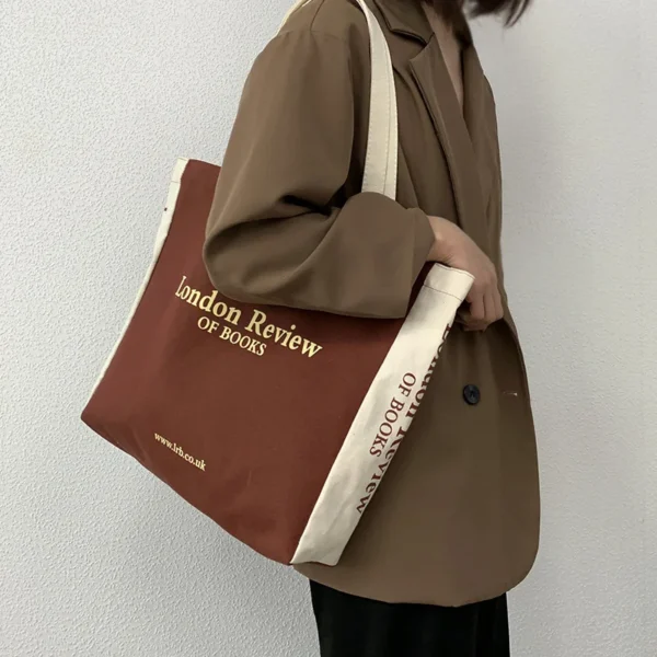 Sac de shopping à bandoulière en toile pour femmes, grand sac de Shopping écologique en tissu de coton pour filles, sac à main d'étudiant, grand fourre-tout pour livres, 2023 2