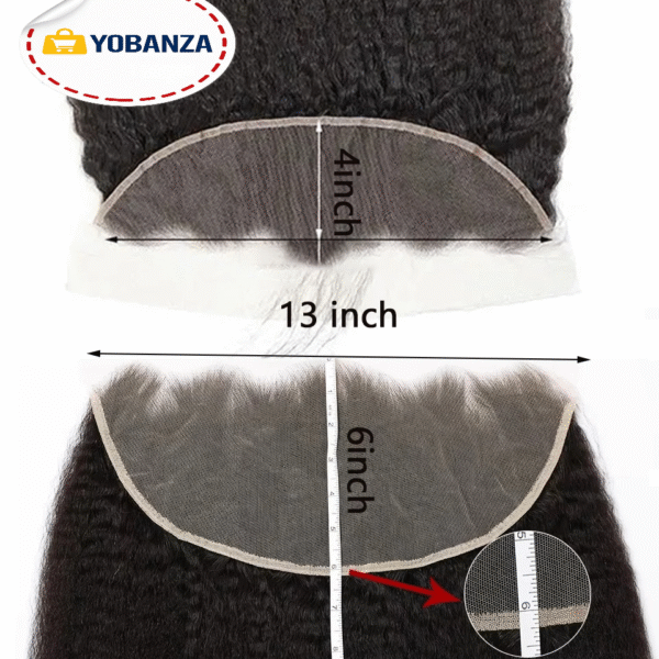 Perruque de Cheveux Humains Crépus Lisses pour Femme, Dentelle Yaki Transparente, 100% Remy, Pré-Plumé, 13x6, 13x4 5