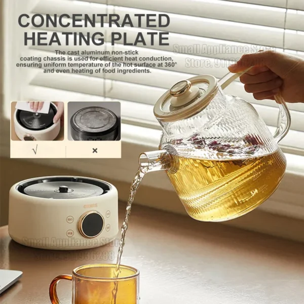 Bouilloire électrique OIDIRE 1L – pot santé verre, thé & soupe 5