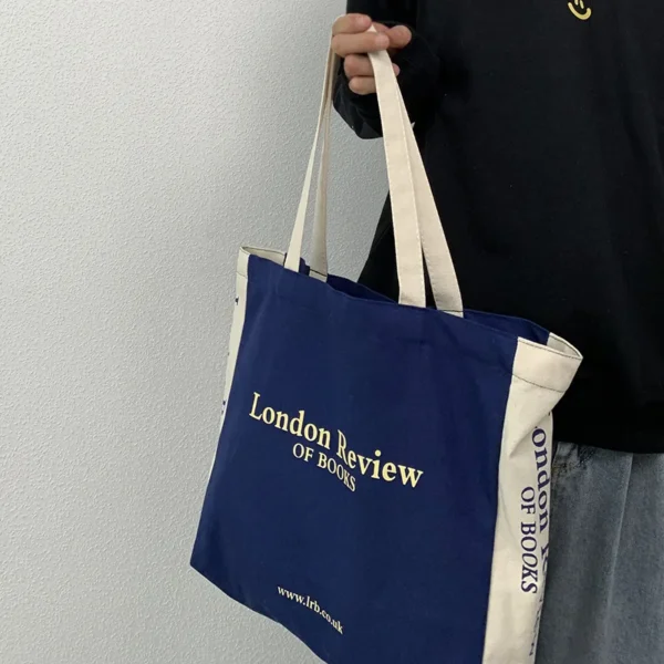 Sac de shopping à bandoulière en toile pour femmes, grand sac de Shopping écologique en tissu de coton pour filles, sac à main d'étudiant, grand fourre-tout pour livres, 2023 4