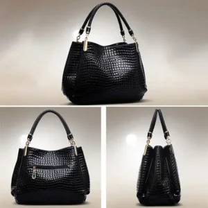 Sac pour femme grande capacité fourre-tout trajet quotidien sac à bandoulière pour femme imprimé Crocodile visage brillant sac à main Shopping sacs à main pour femmes 2