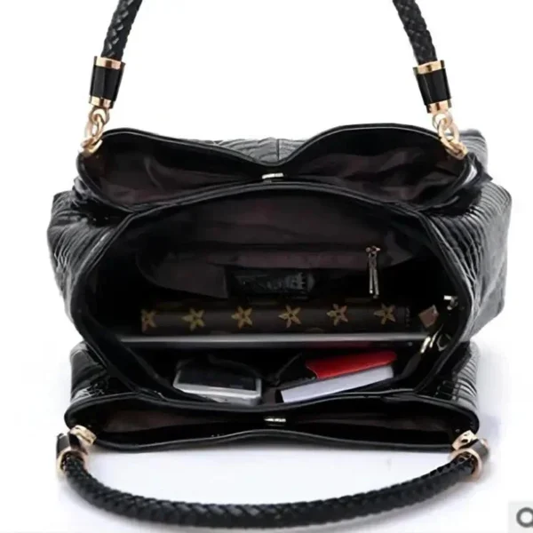Sac pour femme grande capacité fourre-tout trajet quotidien sac à bandoulière pour femme imprimé Crocodile visage brillant sac à main Shopping sacs à main pour femmes 3