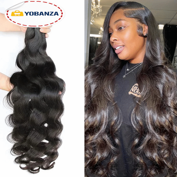 Phashion corps cheveux humains paquets 1/3 pièces/lot 30 32 pouces 100% Remy Extensions de cheveux pour les femmes noires tissage brésilien couleur naturelle
