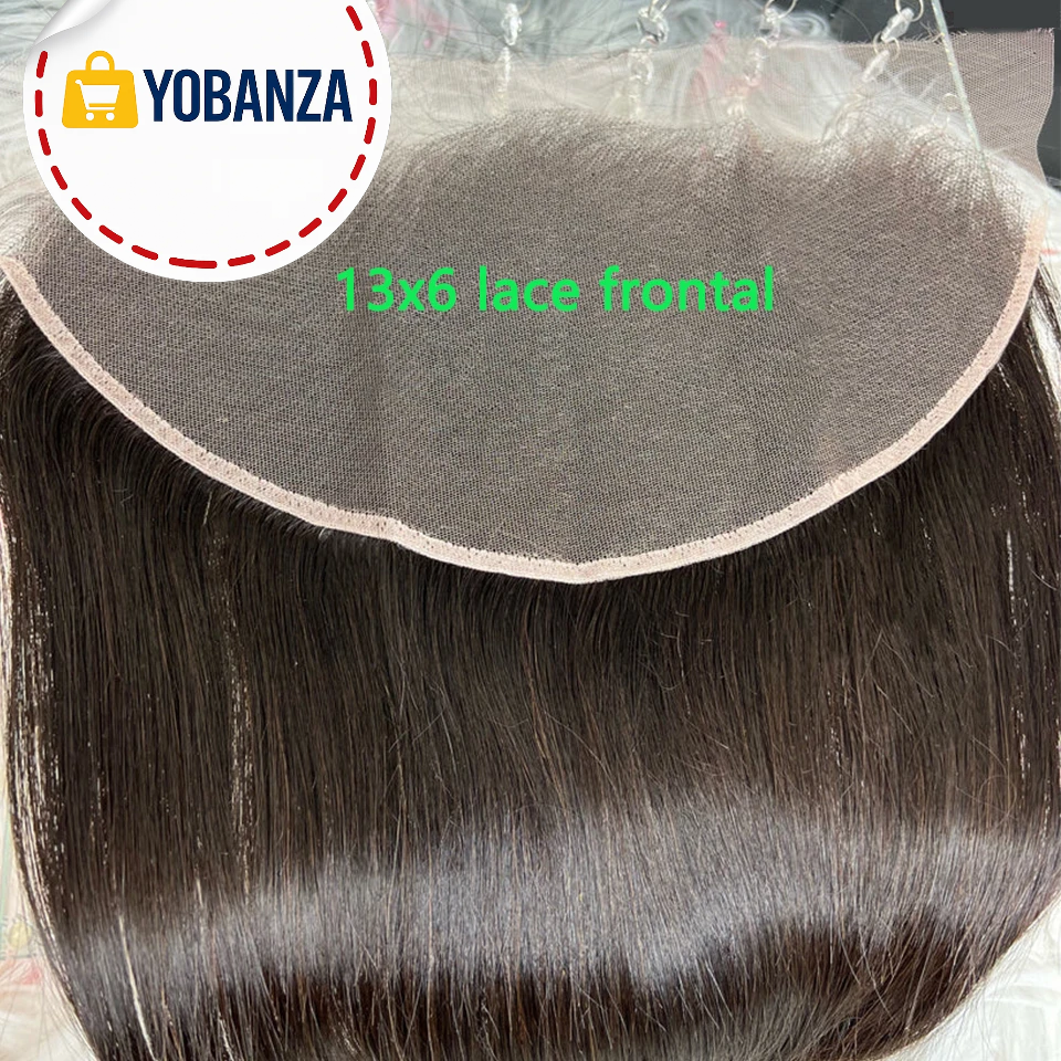 Phashion 28 pouces 13x6 dentelle frontale droite pré plumée fermeture suisse Transparent avant complet seulement noir naturel 100% cheveux humains