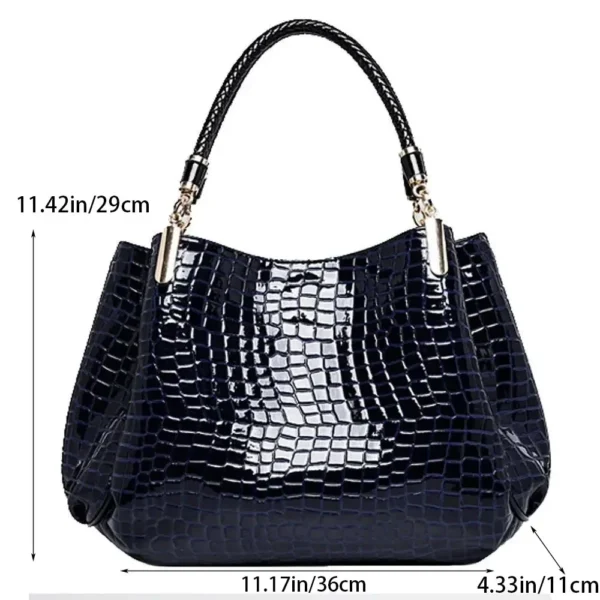 Sac pour femme grande capacité fourre-tout trajet quotidien sac à bandoulière pour femme imprimé Crocodile visage brillant sac à main Shopping sacs à main pour femmes 5