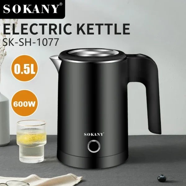 Bouilloire électrique inox 0.5L – protection anti-ébullition 1