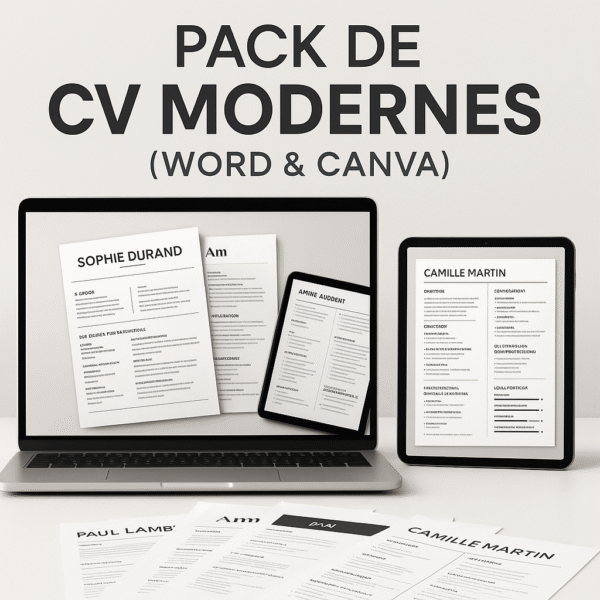 Pack de CV Modernes (Word & Canva)